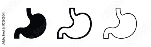 Human Stomach Organ Icons Set - Digestive System Anatomy Vector Illustration