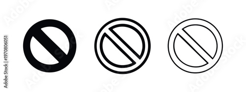 Restriction and Prohibited Sign Icon Set - Warning and Forbidden Symbols