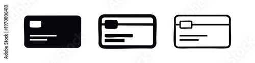 Back of credit card icon set, representing financial security, payment, and banking.