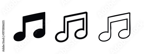 Double eighth music notes icon set. Modern vector symbols for rhythm, harmony, sound waves, and musical events.