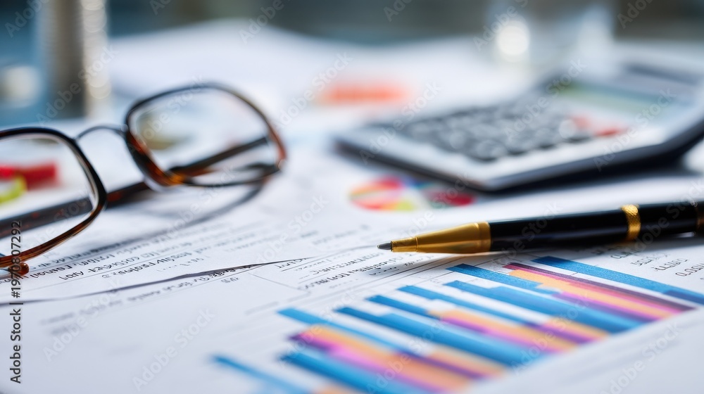 Fototapeta premium professional accounting audit review with business background