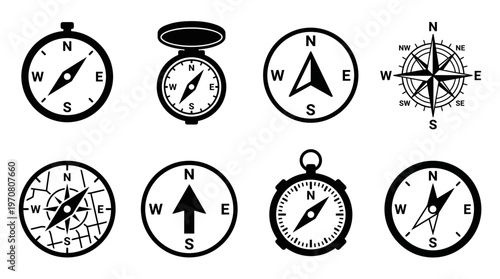Compass Icons Pack – Navigation, Direction, Orientation