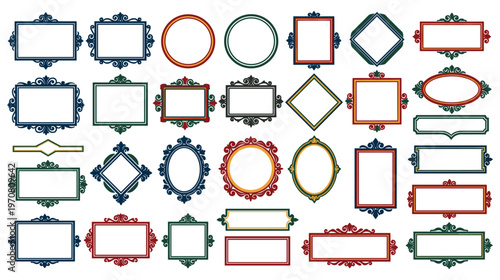 Ornate decorative frames and borders vintage style vector.