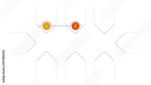 animated video of business infographics white and grey pentagon shape with multi color label 8 steps  for workflow, presentation, 4k animation