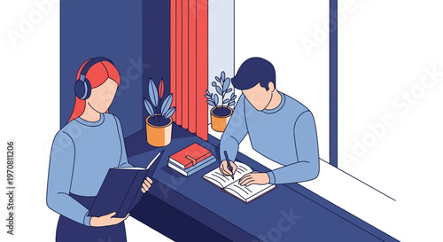 Two business colleagues working together.