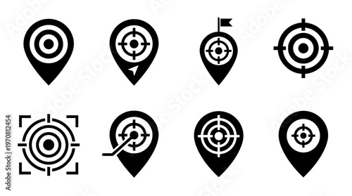 Location Targeting Icons – GPS Accuracy and Navigation Precision