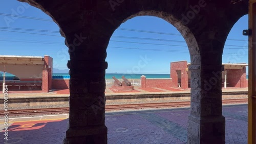The historic Muizenberg Station in Muizenberg, near Cape Town, South Africa.