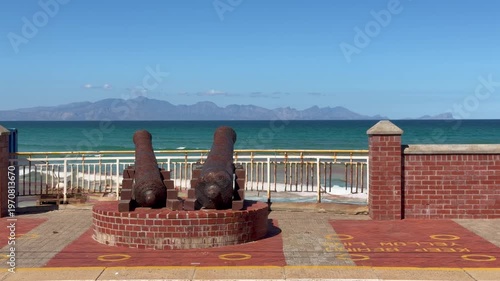The canons facing the beach area near Muizenberg, Cape Town.