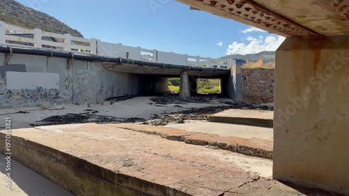 The bridge on the trainline along the False Bay coastline, Cape Town.