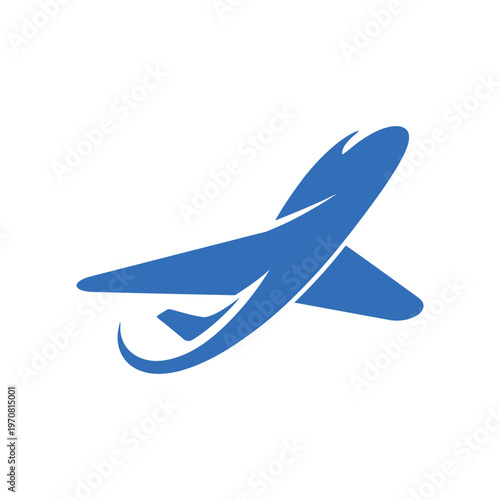 Blue airplane logo