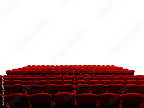 An empty red velvet seat in a movie theater PNG transparent.