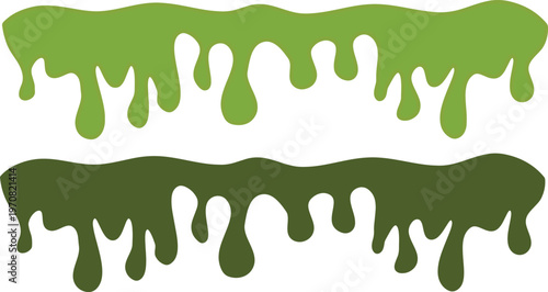 Green Dripping Liquid Seamless Border Matcha Style Background