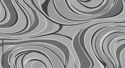Seamless Organic Line Pattern with Elegant Curves, Monochrome Palette, Modern Repeatable Background Texture