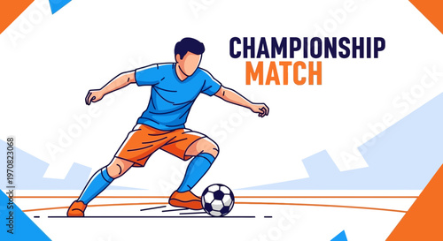 Soccer Player in Championship Match Illustrated in Vivid Colors Ready To Compete