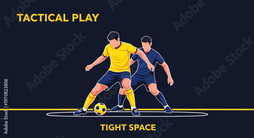 Soccer Tactics Players Navigating Tight Space On Field Illustrating Strategic Play