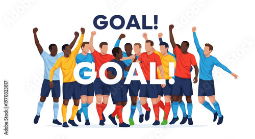 Soccer Team Celebrates A Goal, Illustrating Unity, Victory, And Sportsmanship With Joy