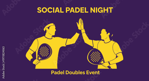 Social Padel Night Doubles Event Celebration High Five