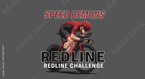 Speed Demons Unleashed: Redline Challenge Depicting Intense Cycling Competition