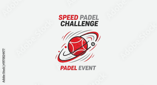 Speed Padel Challenge Event Logo Depicting Dynamic Sport Competition with Energy