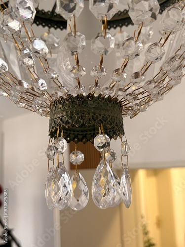 chandelier on the ceiling, crystal chandelier