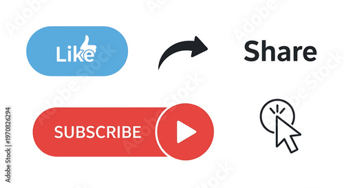 Social media buttons on a webpage.