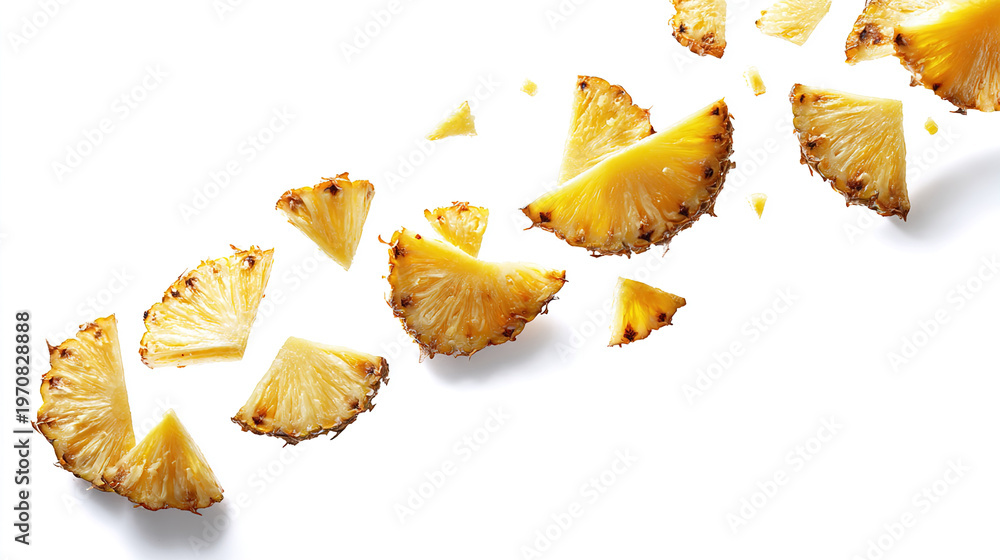 Naklejka premium slice of pineapple isolated on a transparent background