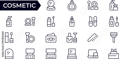Cosmetic Renovations Line Icon Set – Professional Minimal Outline Icons Collection with Modern Editable Vector Elements for Construction and Home Improvement Projects
