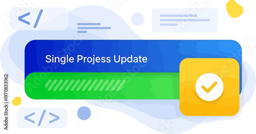 Digital progress bar showing single project update status