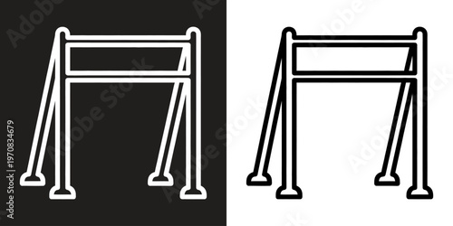 minimalist pull-up bar gym equipment vector illustration flat design