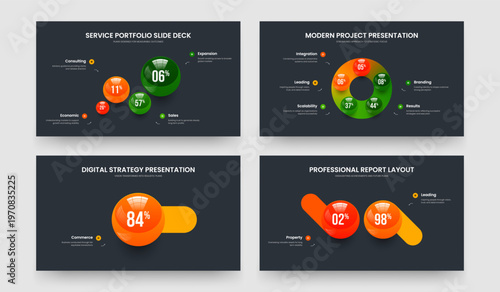 Marketing Briefing 4 5 1 2 Step Chart Frame Template Collection. Visual Growth Four Five One Two Option Graph Slideshow Design Vector Illustration Bundle.