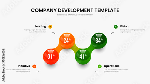 Product Briefing Four Element Infographic Slideshow Template. Professional Launch 4 Option Chart Slide Design. Minimal Overview Presentation Layout Vector Illustration.