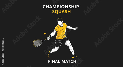 Squash Championship: Intense Sporting Event Depicted With Dynamic Action and Text