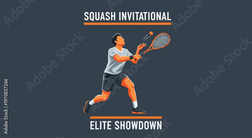 Squash Invitational Showdown: Dynamic Artwork Depicting Elite Athletes in Sporting Competition