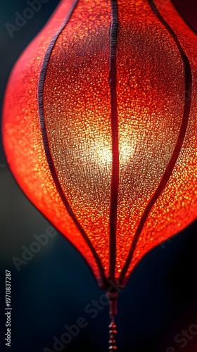 photograph of Lantern Festival lantern close-up, fabric texture visible white background