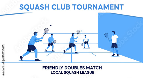 Squash Tournament Featuring Dynamic Players Engaging In Friendly Doubles Action