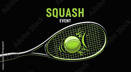 Squash Tournament Illustration: A Dynamic and Eye-Catching Depiction of Court Sport Event