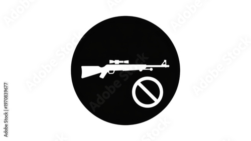 A rifle with a prohibition symbol overlay indicating its restriction or ban Vector
