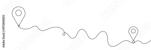 Location pins, geotag sign line continuous drawing vector. One line Location pins, geotag vector background. Location pin, geotag icon. Continuous outline of Location pin, geotag. Linear Locations .