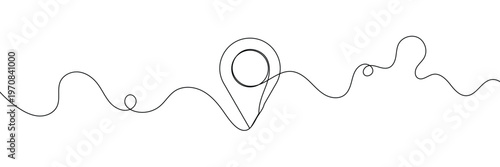 Location pins, geotag sign line continuous drawing vector. One line Location pins, geotag vector background. Location pin, geotag icon. Continuous outline of Location pin, geotag. Linear Locations .