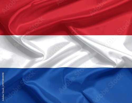 A red, white, and blue horizontal tricolor flag with smooth fabric