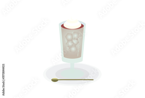 グラスに入ったクリームコーラのイラスト