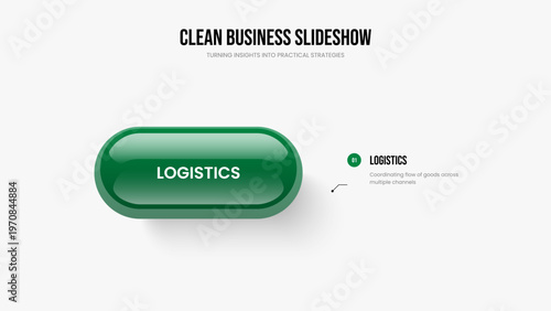 Digital Campaign 1 Step Diagram Slideshow Layout. Consulting Strategy Presentation Template Vector Illustration. Company Growth One Option Infographic Frame Design.