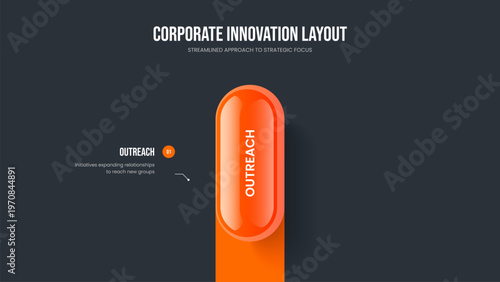 Enterprise Plan One Option Infographic Slideshow Layout. Consulting Overview 1 Element Diagram Presentation Template. Advertising Launch Frame Design Vector Illustration.