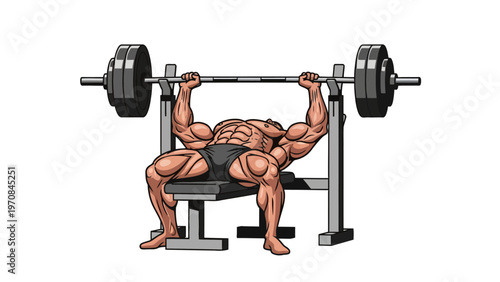 Man Lifting Weights Bench.