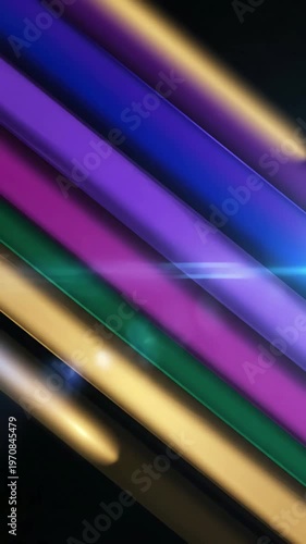 Wallpaper Mural Business Seamless looping animation of colorful diagonal lines creating a vibrant and dynamic visual scene 1 with distortion, overlay, glitch, static noise, scan on black background, 4k animated video Torontodigital.ca