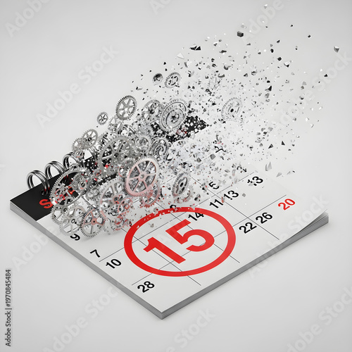 Calendar with Gears Explosion