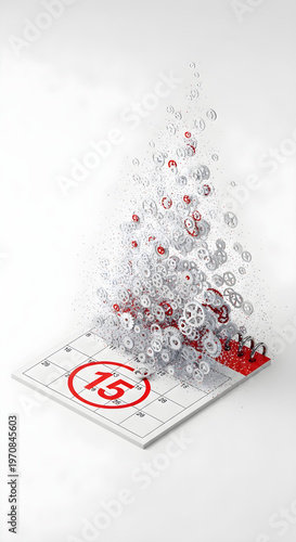 Calendar with Gears Explosion