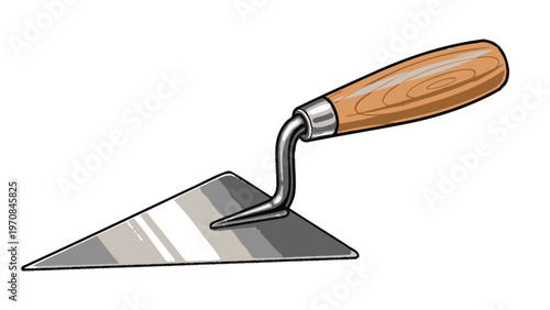 Trowel with wooden handle.