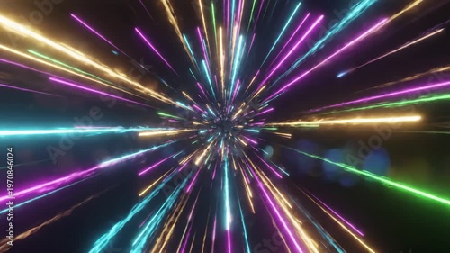 Wallpaper Mural Transport Seamless looping animation of colorful diagonal lines creating a vibrant and dynamic visual scene 2 with distortion, overlay, glitch, static noise, scan on black background, 4k animated Torontodigital.ca