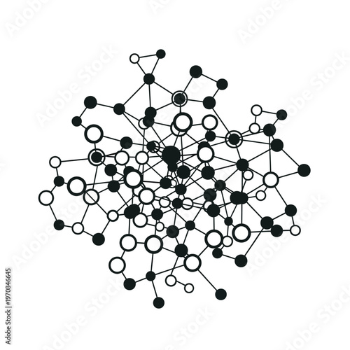 Black and white molecular structure model.